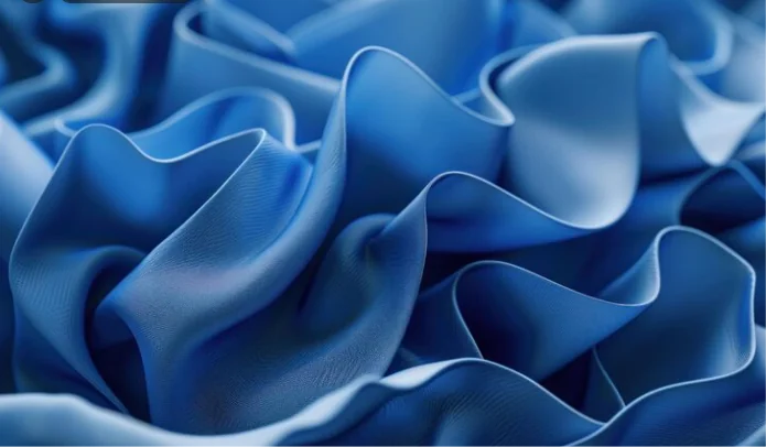 Folds of blue fabric