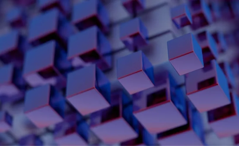 Floating blue cubes
