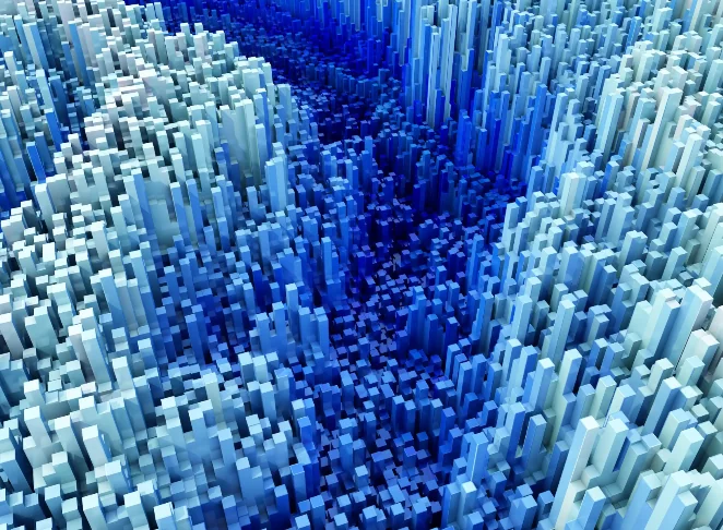 Field of blue 3D columns